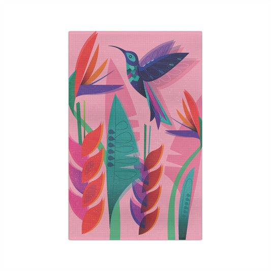 Hummingbird Floral Microfiber Tea Towel