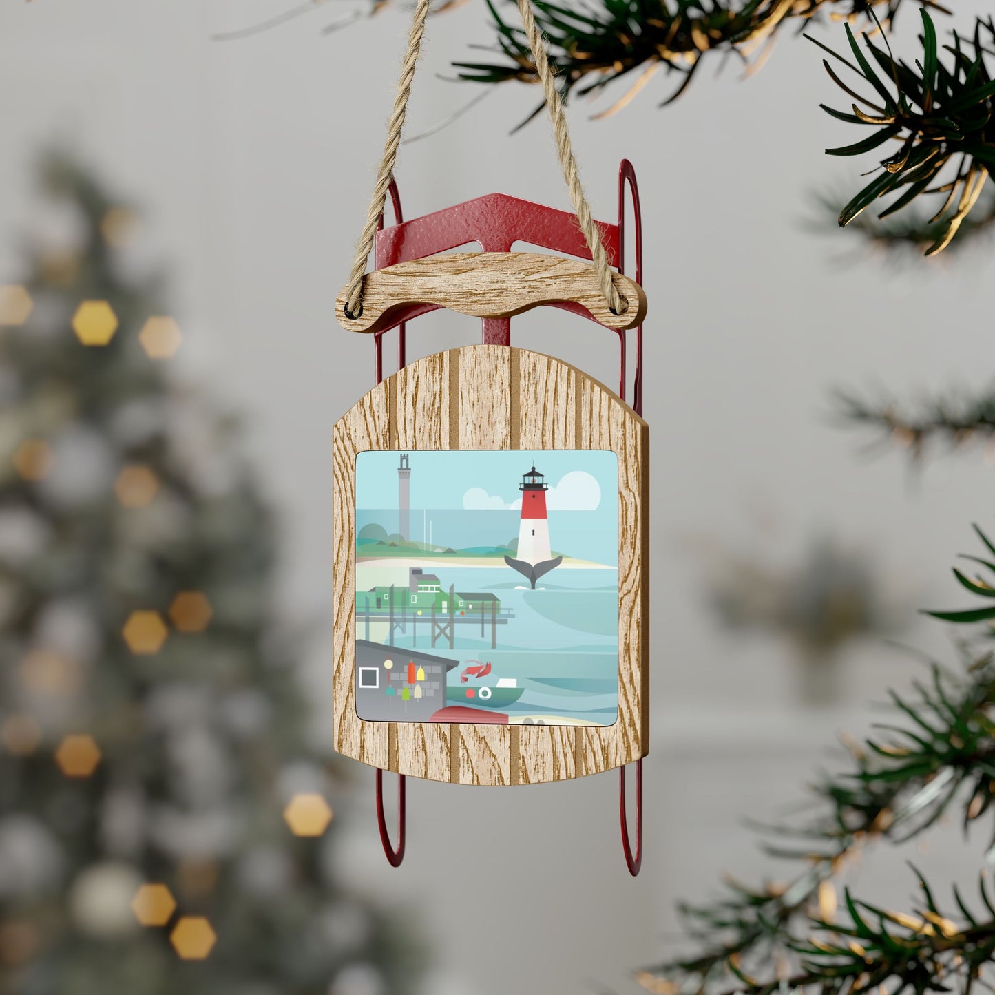 Cape Cod Sled Ornament
