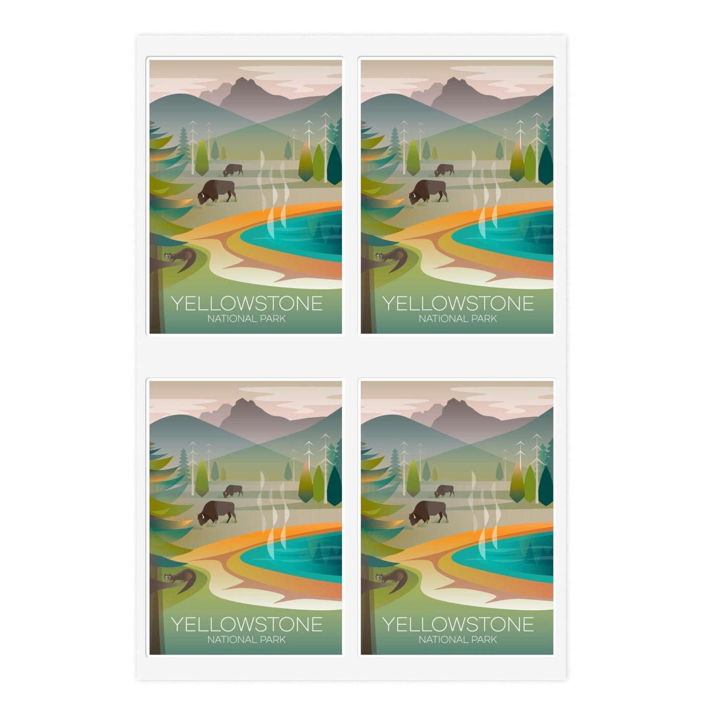 Yellowstone National Park Grand Prismatic Sticker Sheet
