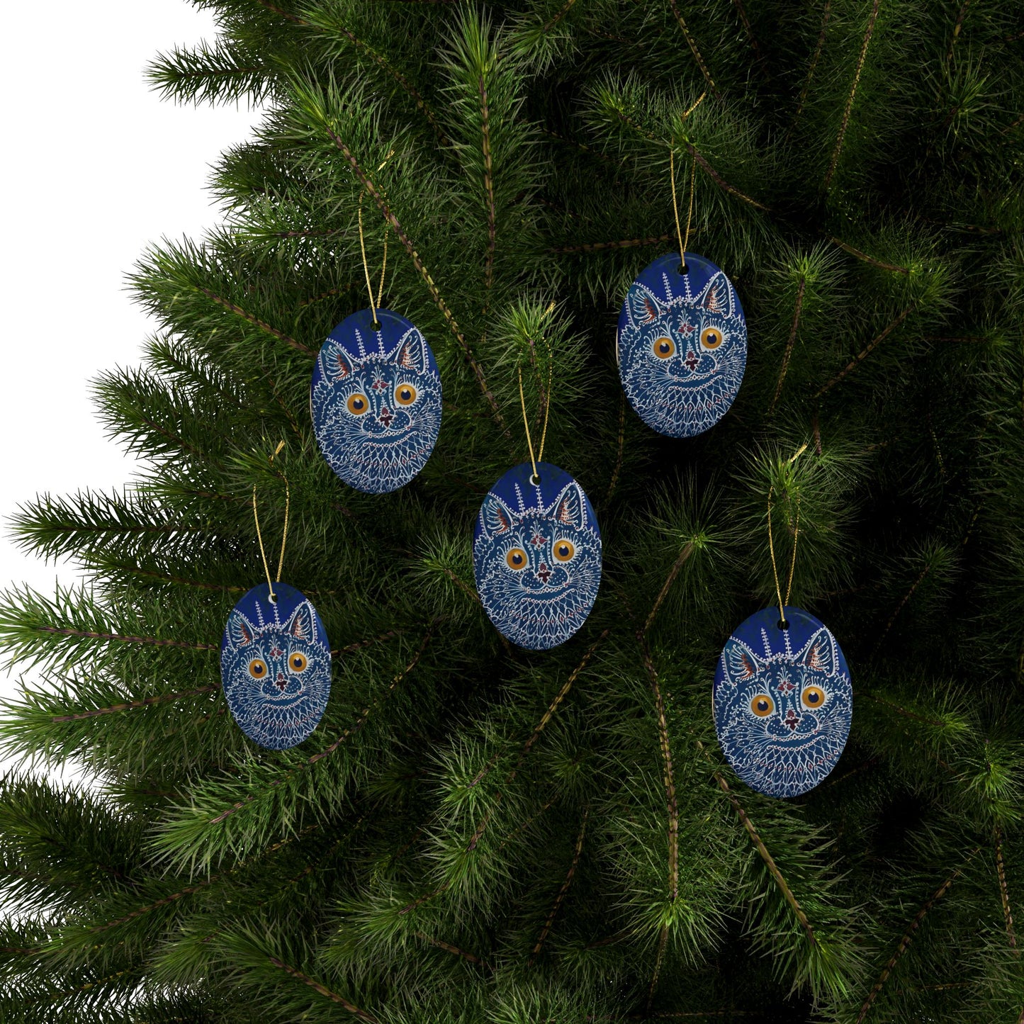 Blue Cat Ceramic Ornament