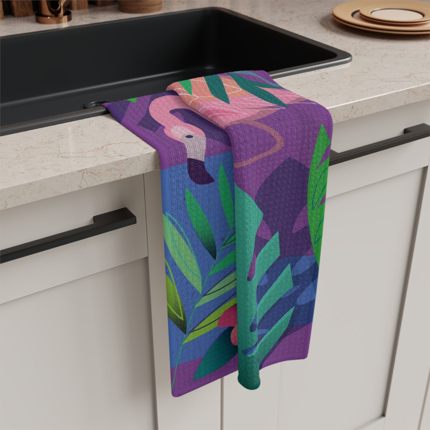 Flamingo Microfiber Tea Towel