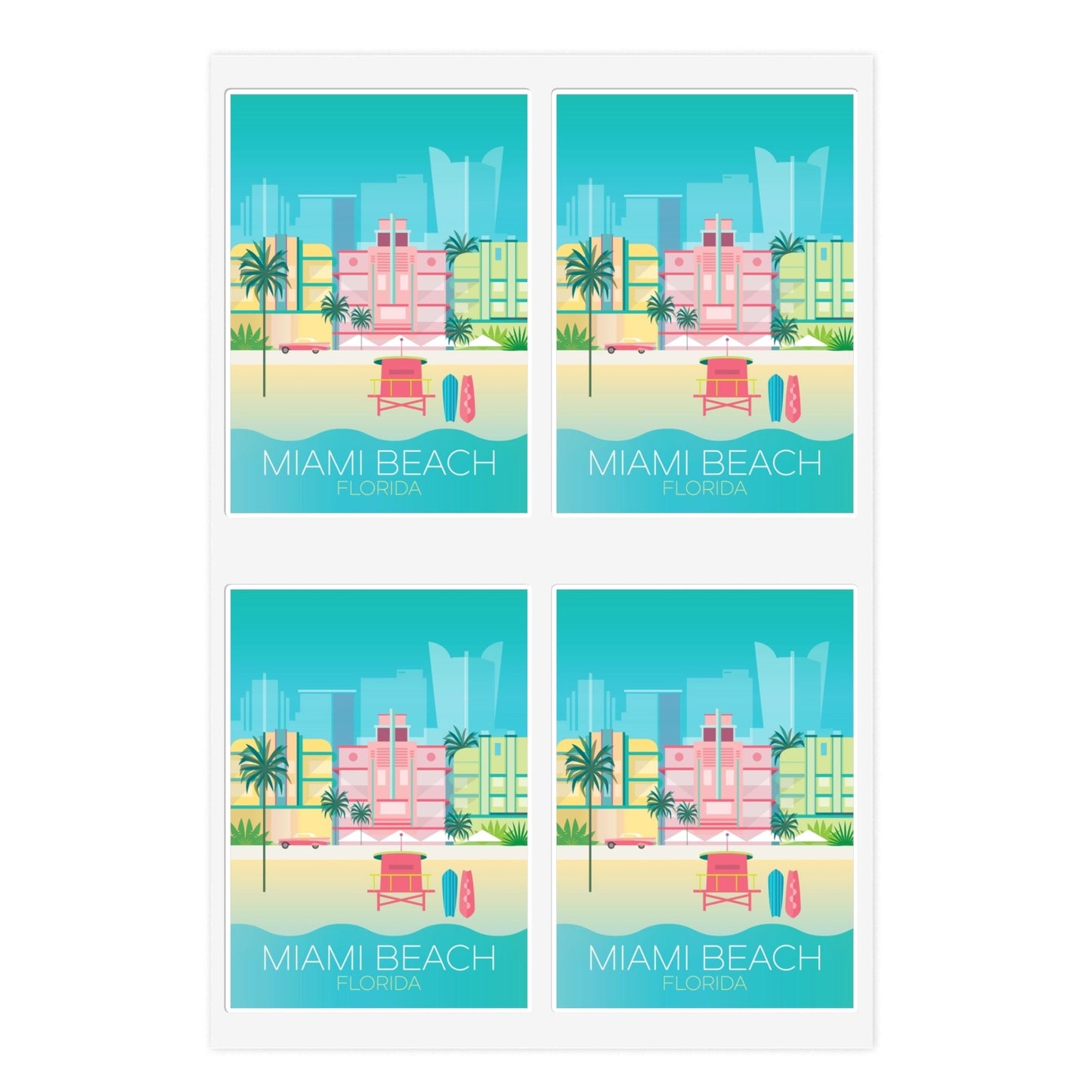 Miami Beach Sticker Sheet