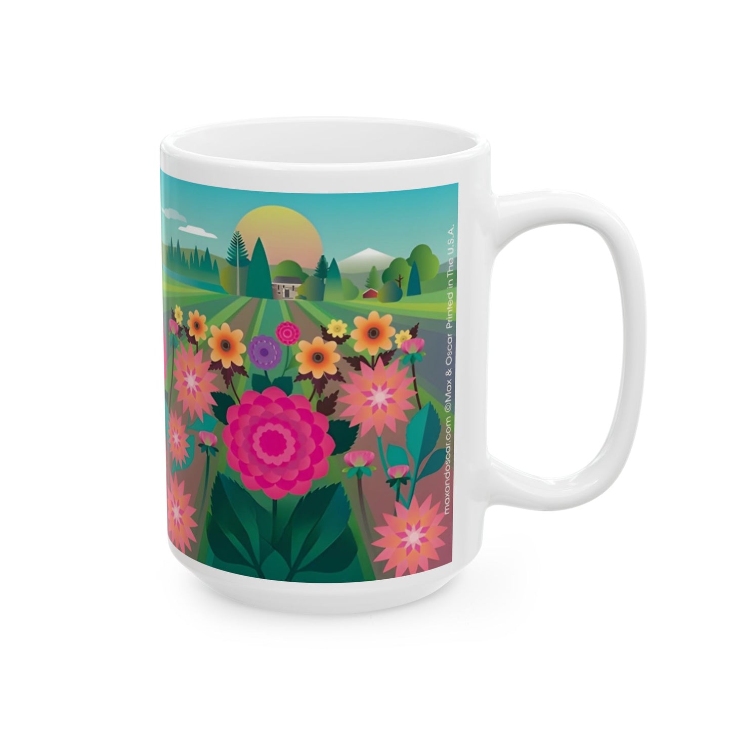 Dahlia Delight Mug, 15oz