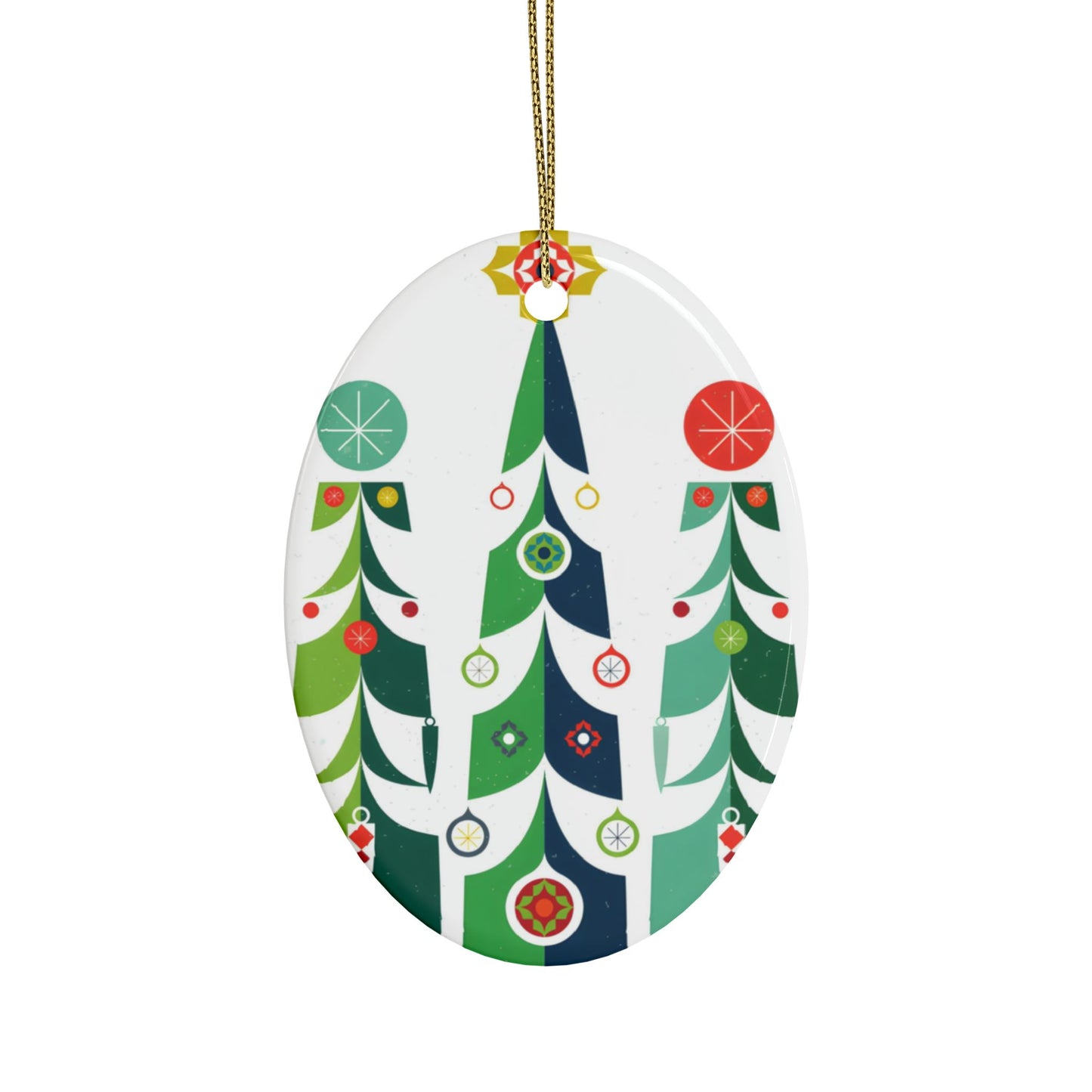 Scandi Trees Ceramic Ornament