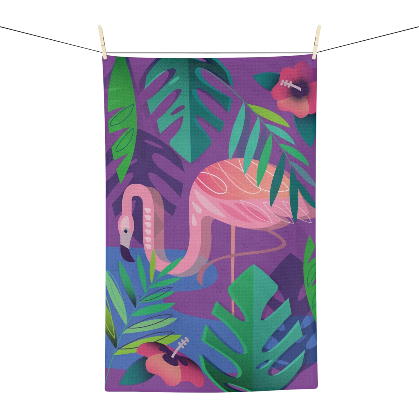Flamingo Microfiber Tea Towel