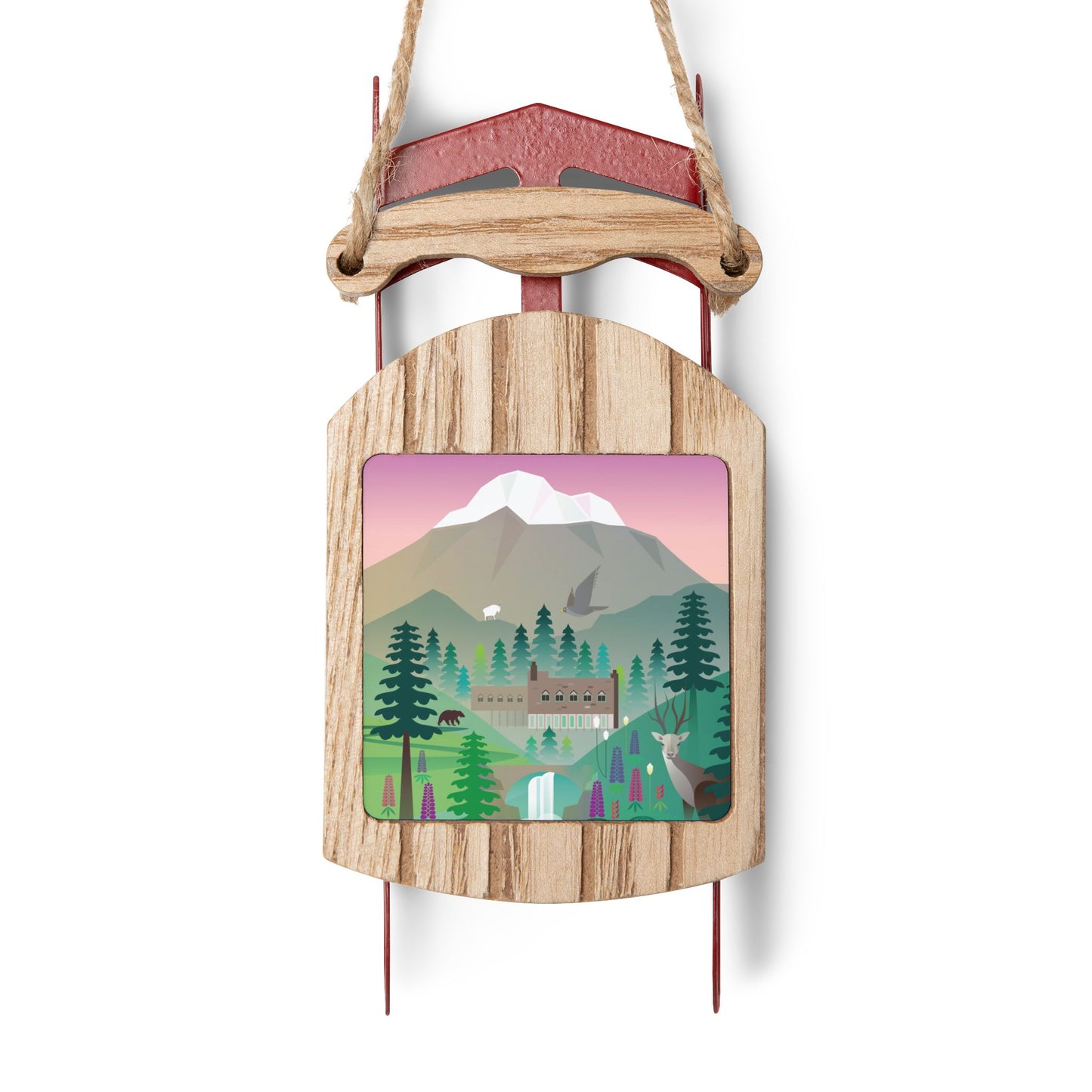 Mount Rainier Sled Ornament