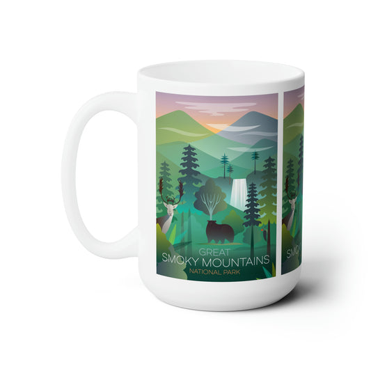 Tasse en céramique du parc national des Great Smoky Mountains 11oz ou 15oz 