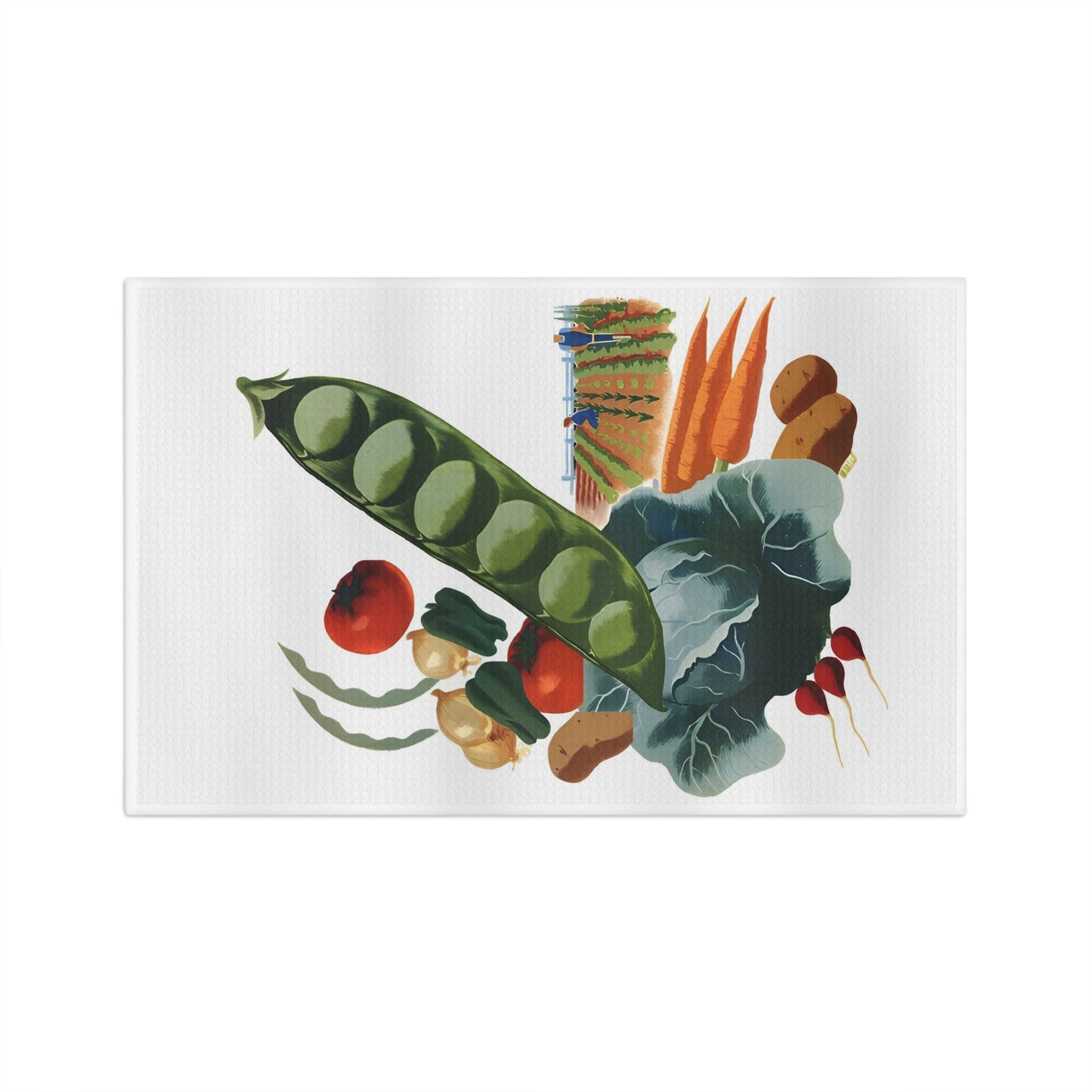 Vintage Victory Garden Microfiber Tea Towel