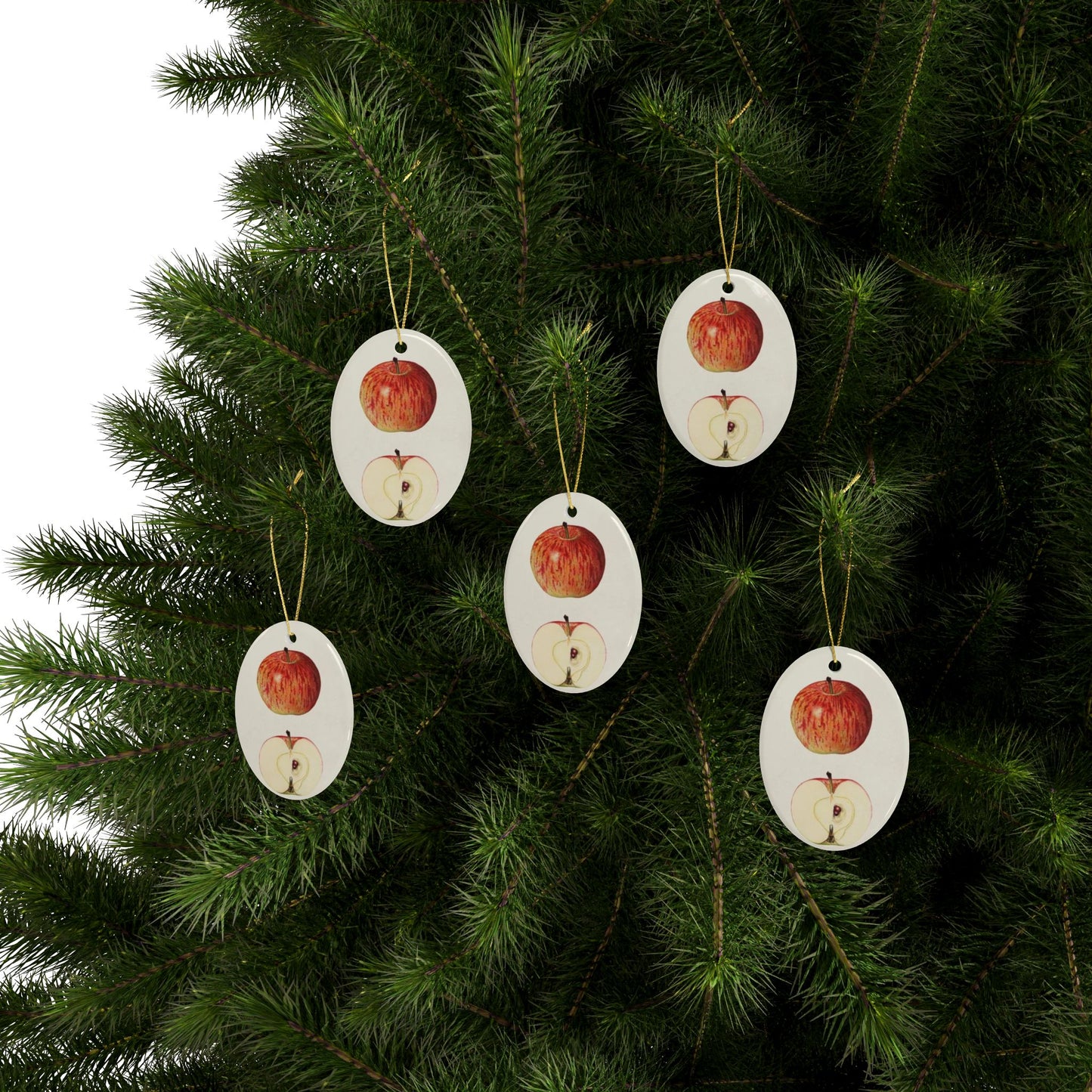 Apple Botanical Ceramic Ornament