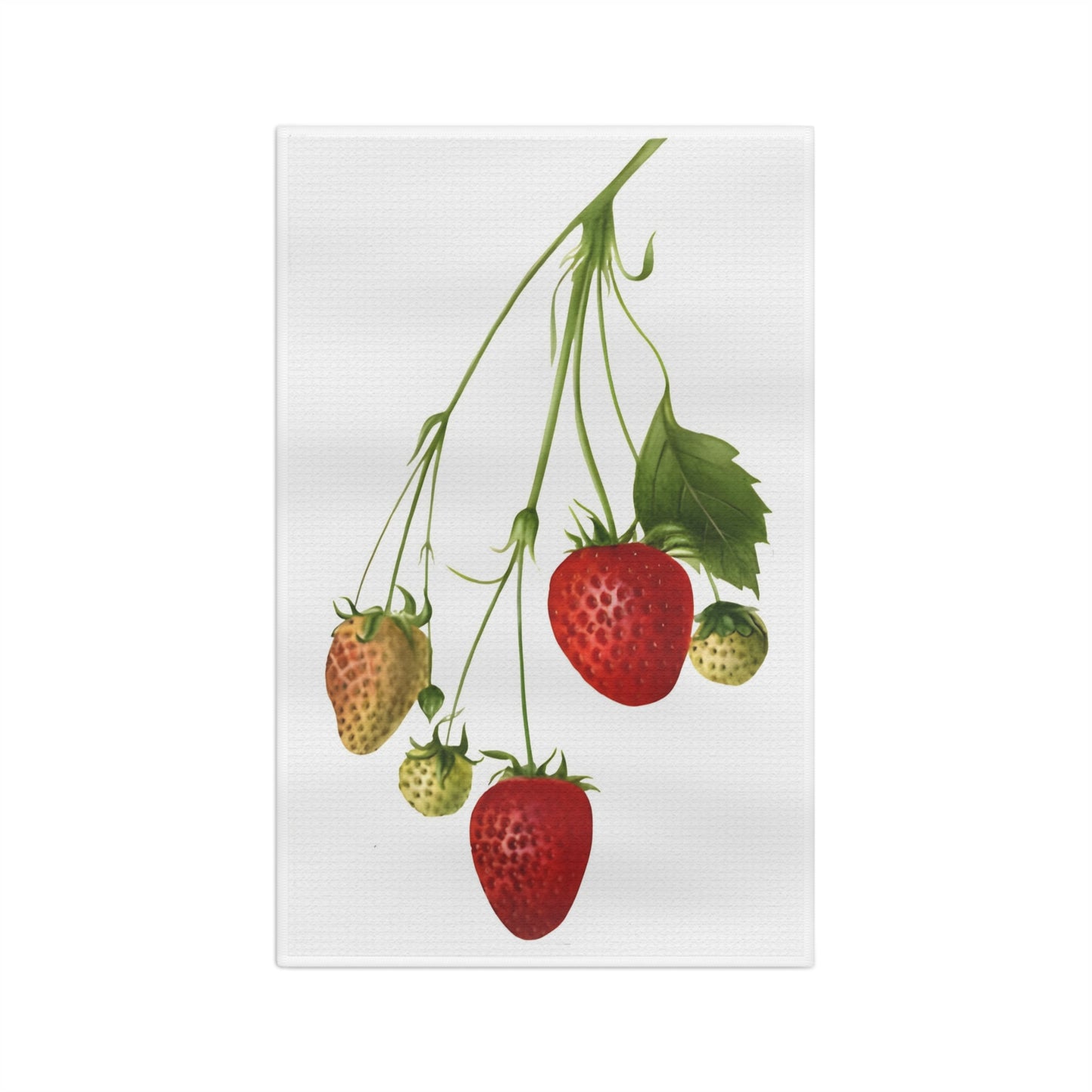 Strawberries Vintage Botanical Microfiber Tea Towel