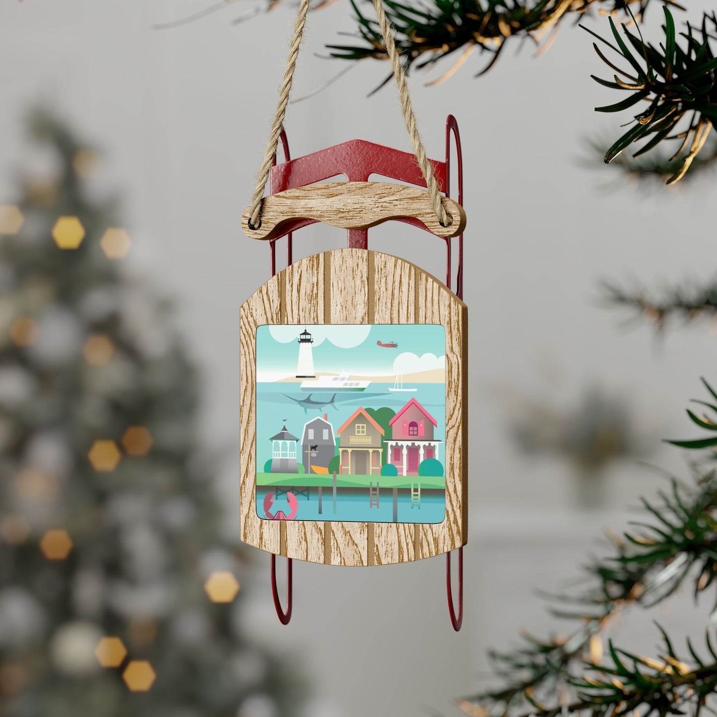 Martha's Vineyard Sled Ornament