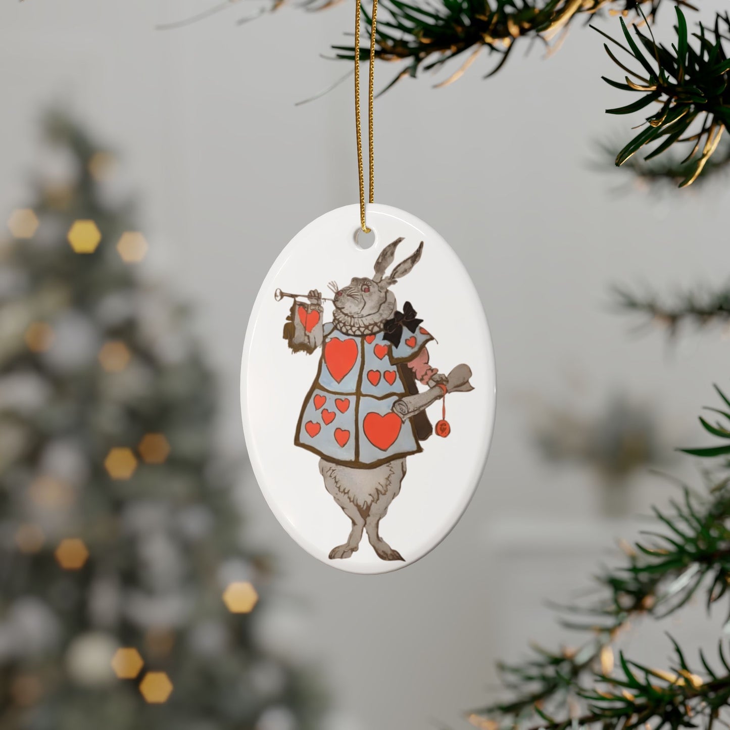 Alice's Rabbit Ceramic Ornament