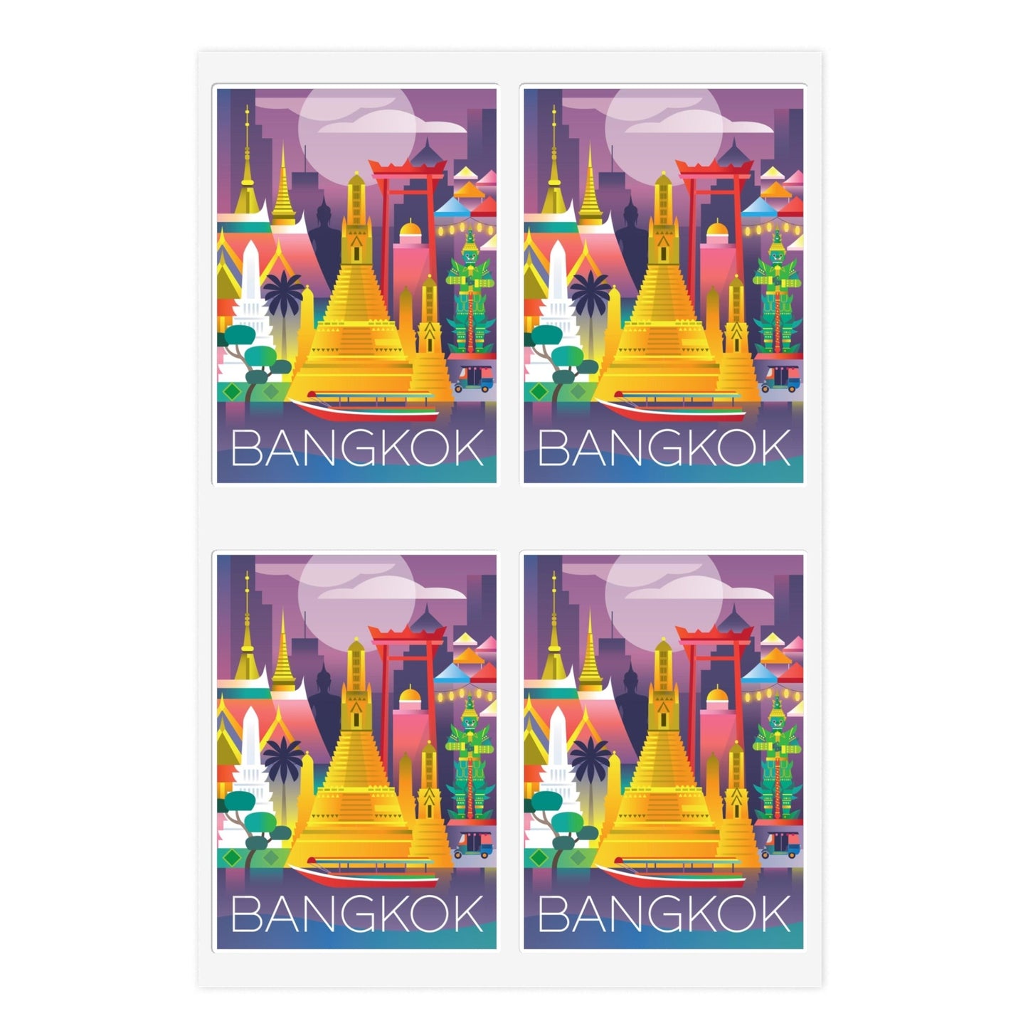 Bangkok-Aufkleberblatt