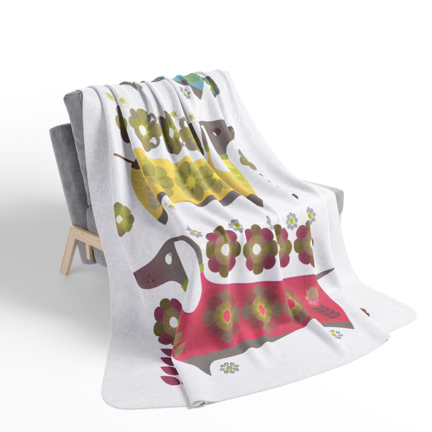 Dachshunds for Days Cozy Fleece Sherpa Blanket