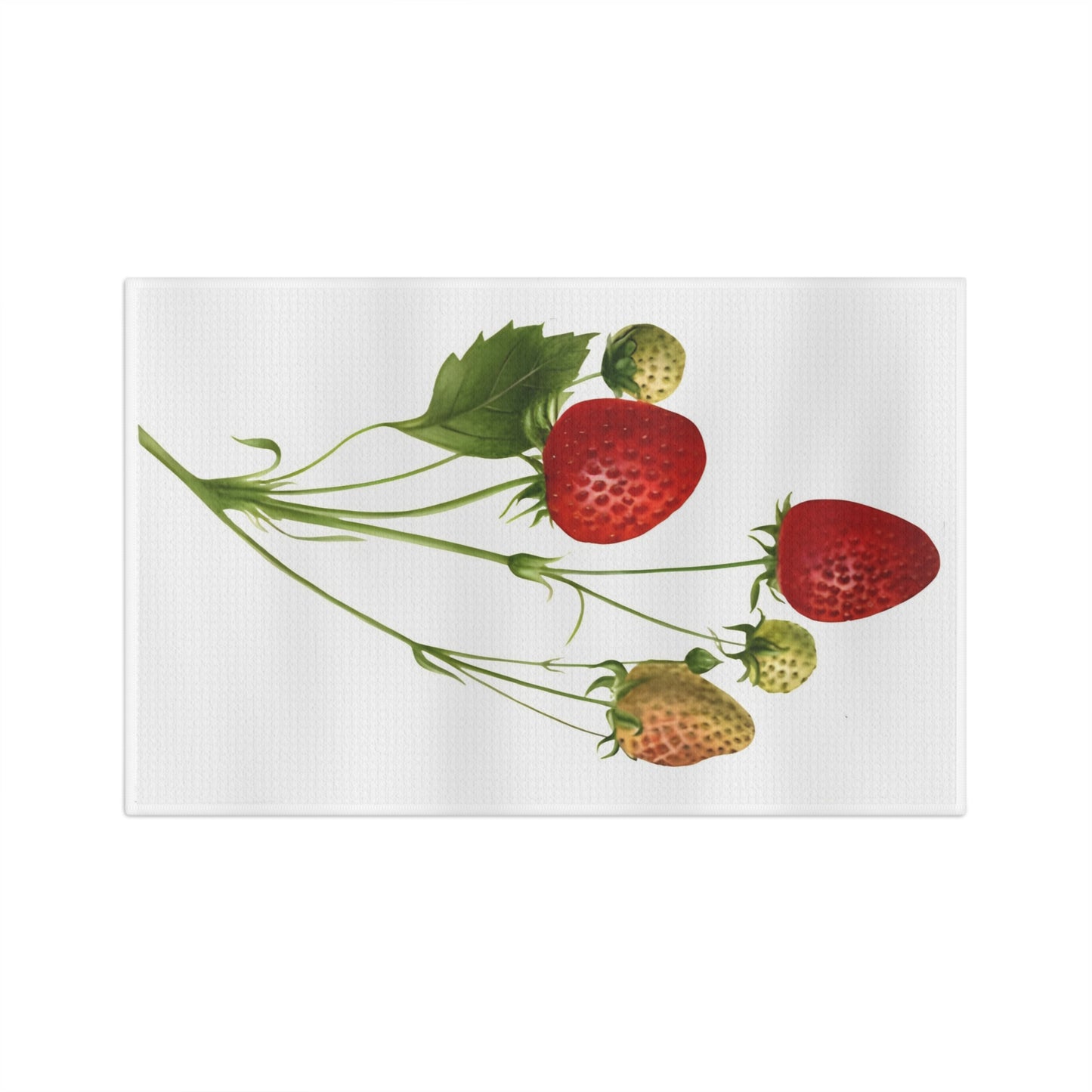 Strawberries Vintage Botanical Microfiber Tea Towel