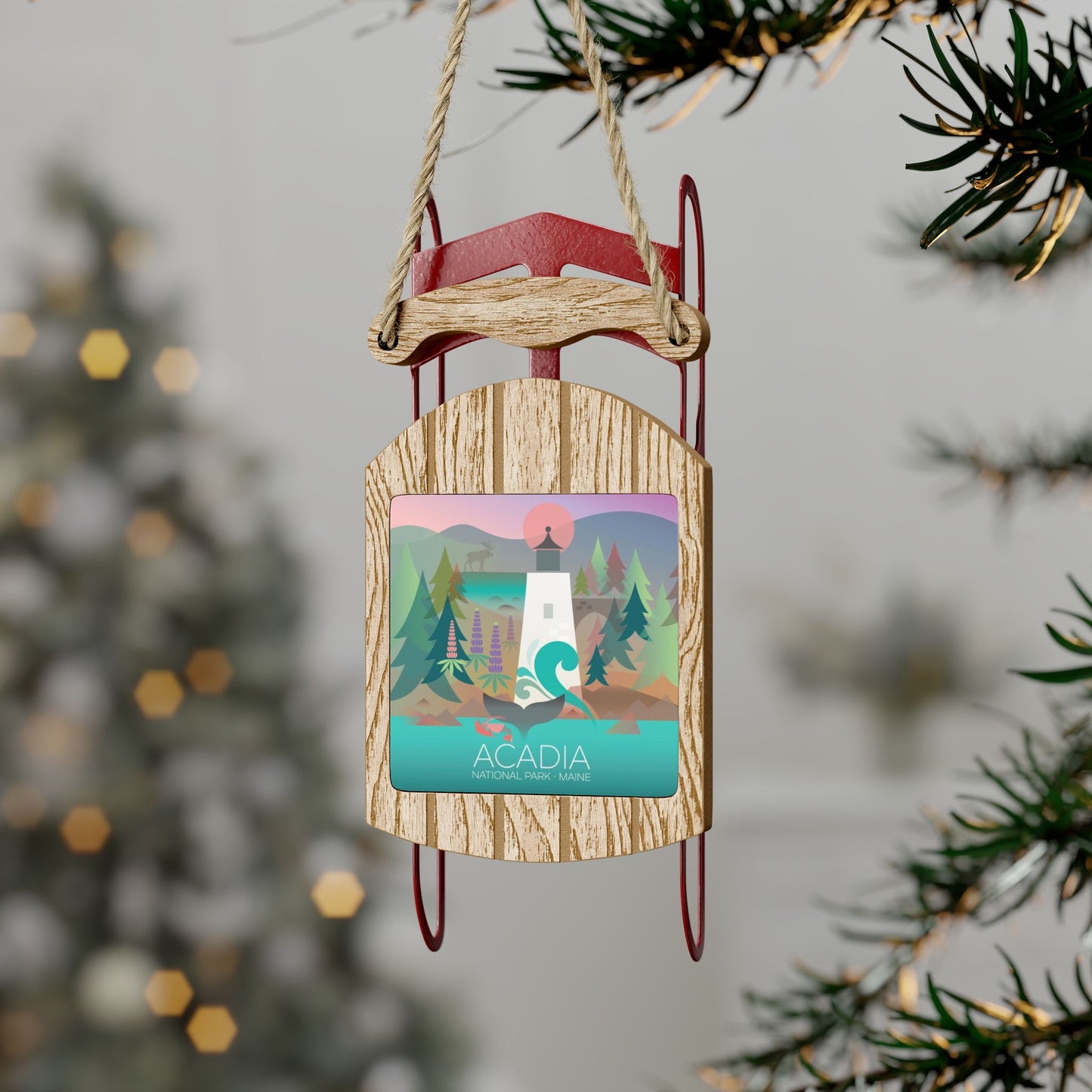Acadia National Park Sled Ornament