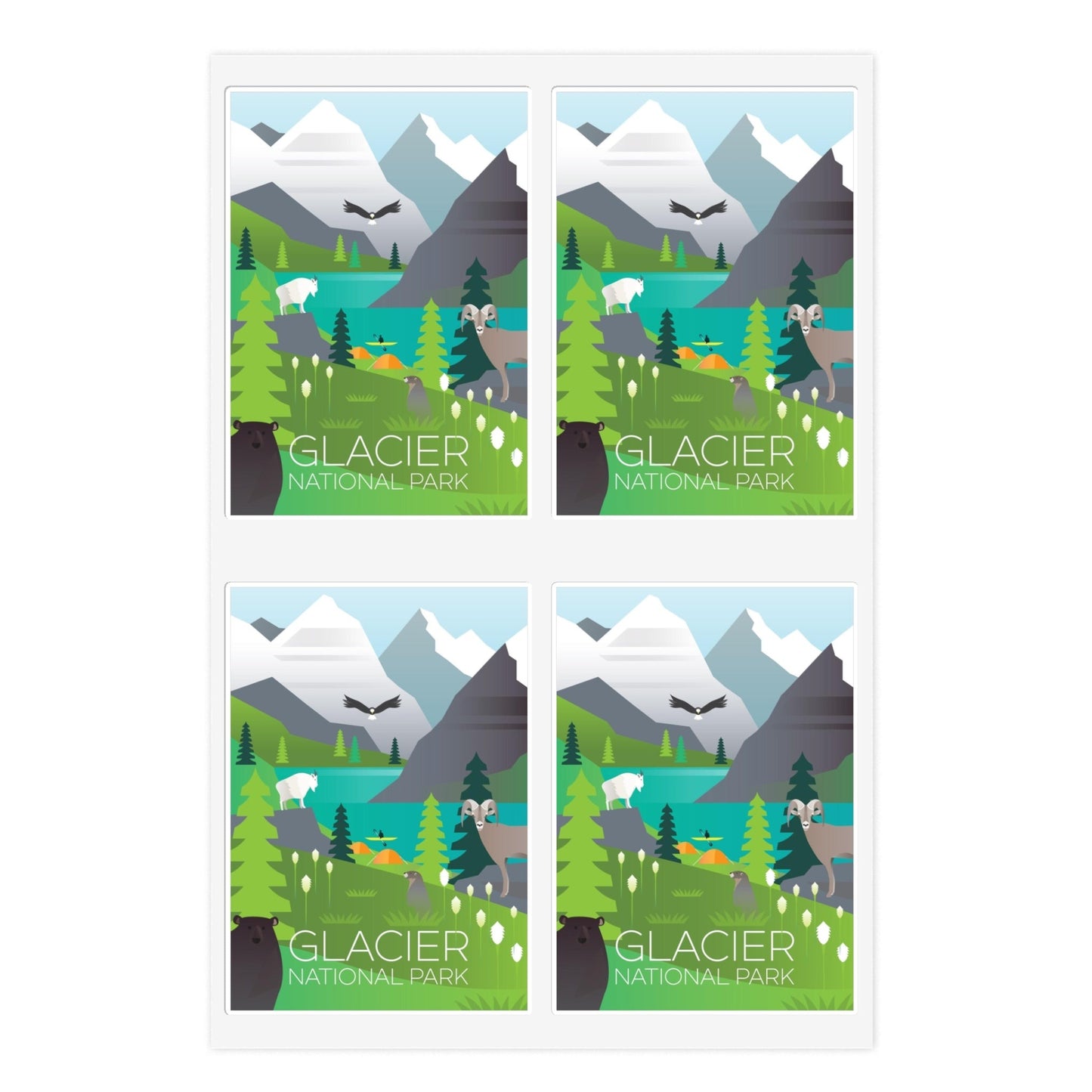 Glacier National Park Sticker Sheet