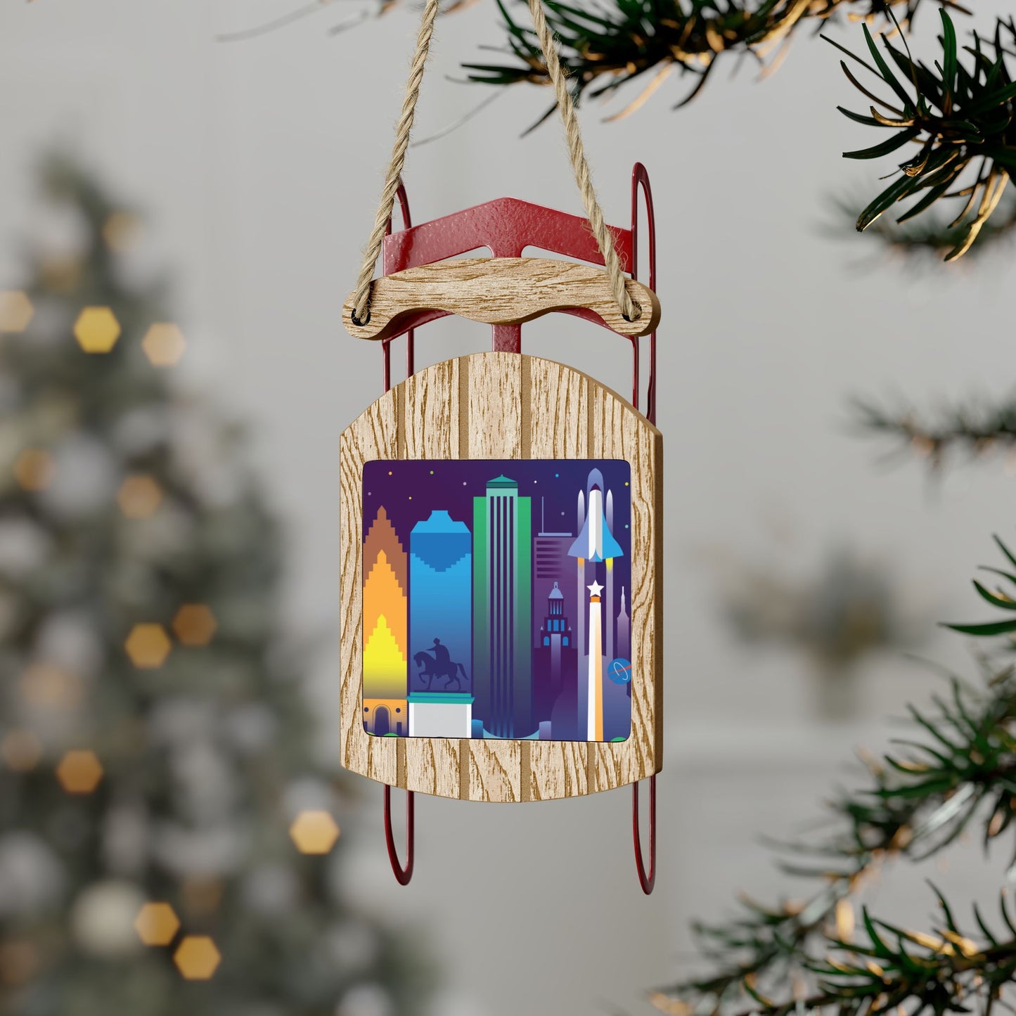 Houston Sled Ornament