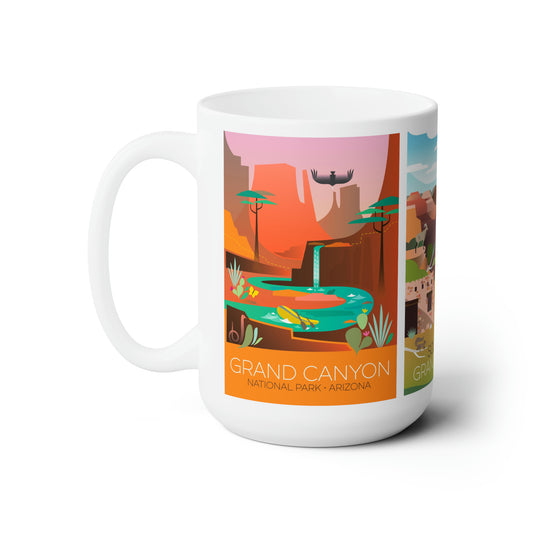 Tasse en céramique à 3 images du parc national du Grand Canyon 11oz ou 15oz 