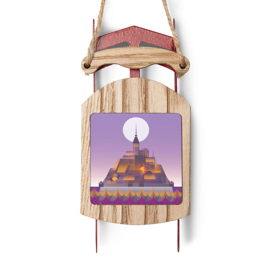 Mont-Saint-Michel Sled Ornament