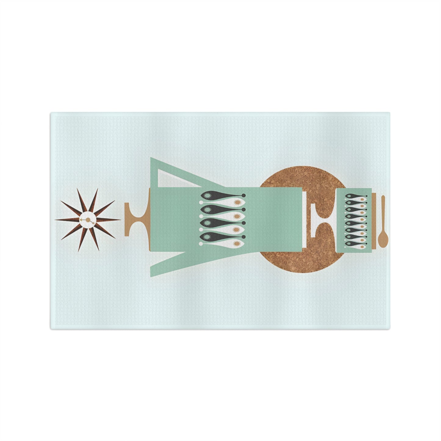 Mid-Century Teapot Microfiber Tea Towel