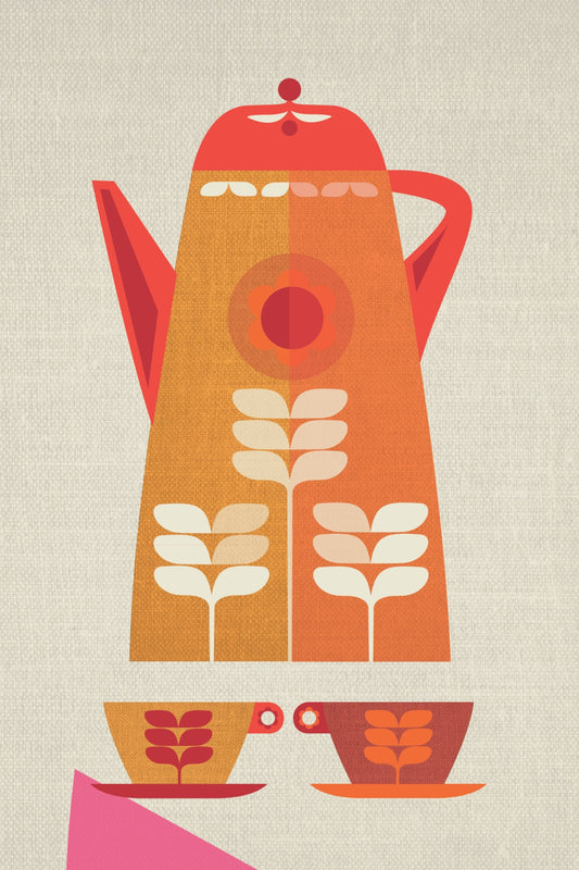 Orange Teapot Postcard