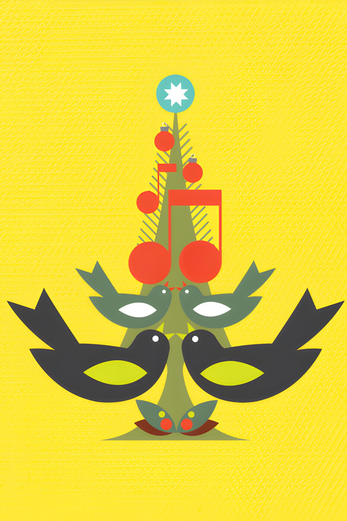 The Fourth Day of Christmas Postcard