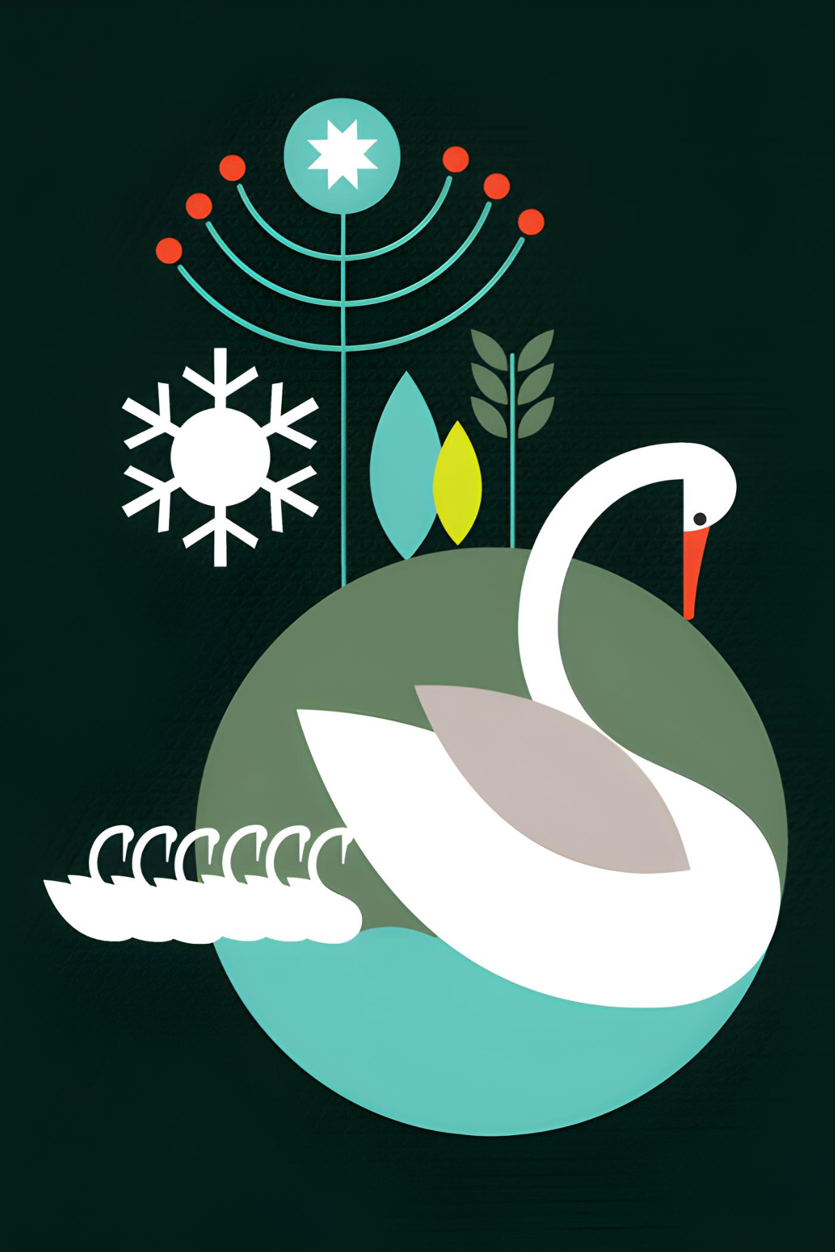 The Seventh Day of Christmas Postcard