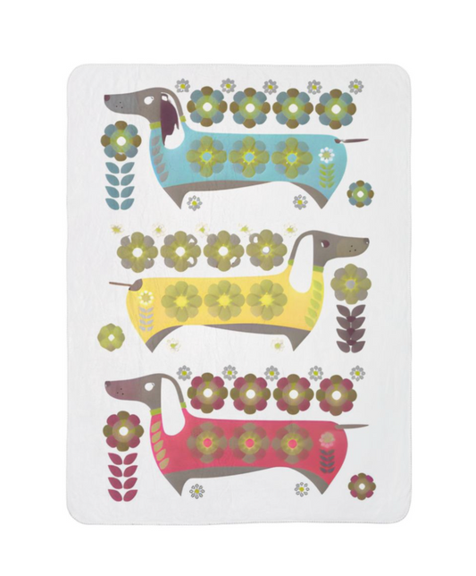 Dachshunds for Days Cozy Fleece Sherpa Blanket