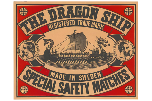 The Dragon Ship Matches Postal Card