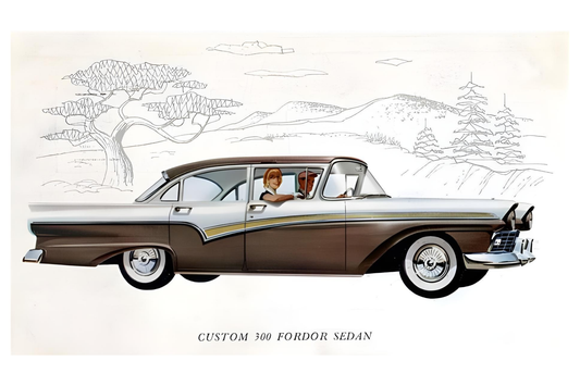 Custom 300 Fordor Sedan Postal Card