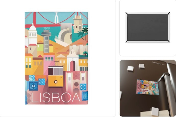 Pop-Up Lisbon Refrigerator Magnet