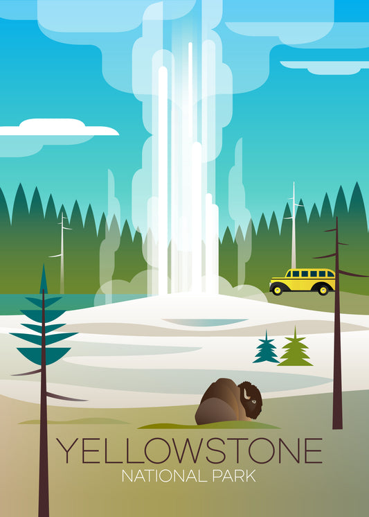 LTP - Yellowstone National Park Old Faithful Postcard