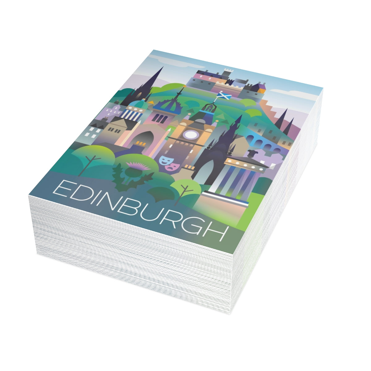 Edinburgh gefaltete matte Notizkarten + Umschläge (10 Stück)