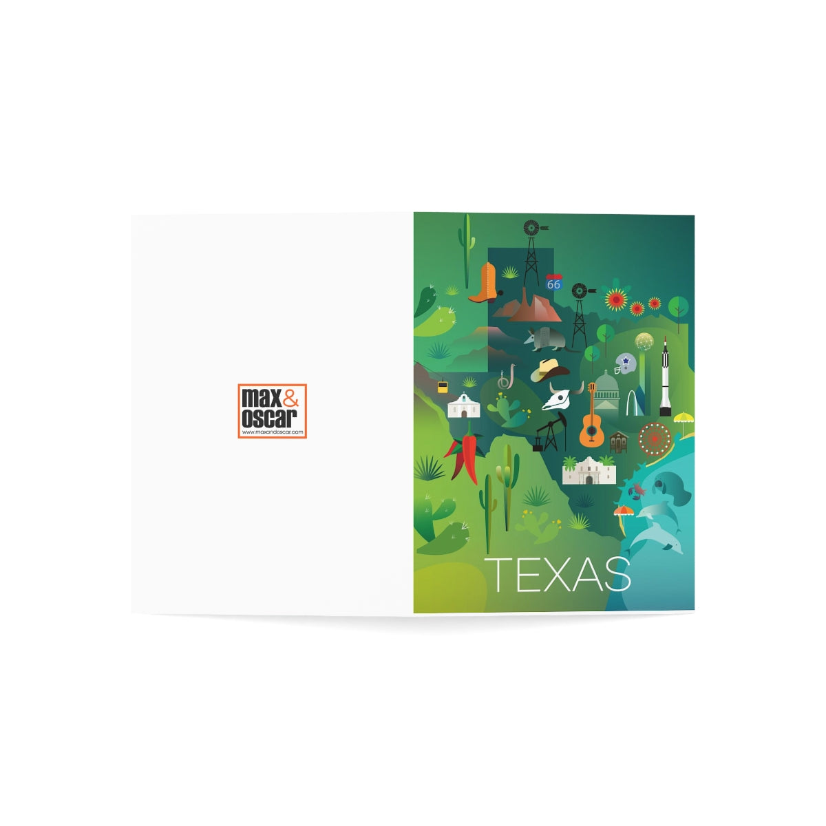 Texas Folded Matte Notecards + Envelopes (10pcs)