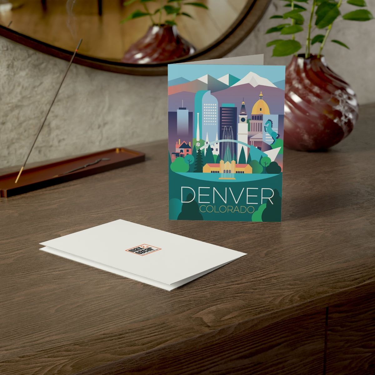 Denver Cartes mates pliées + Enveloppes (10pcs)