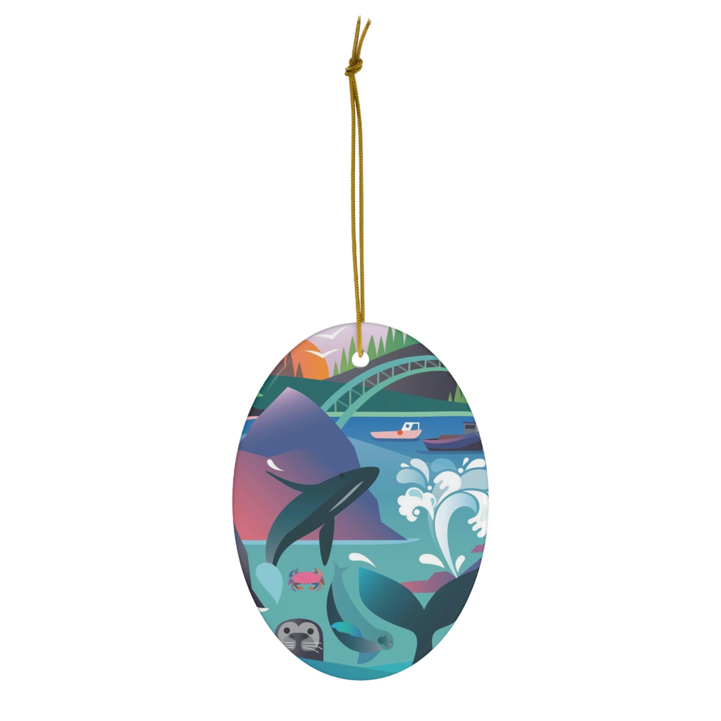 Oregon Coast Ceramic Ornament