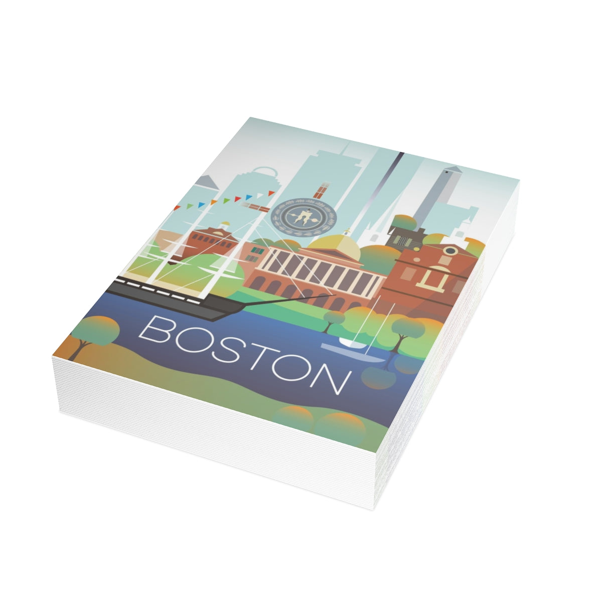 Boston Folded Matte Notecards + Envelopes (10pcs)