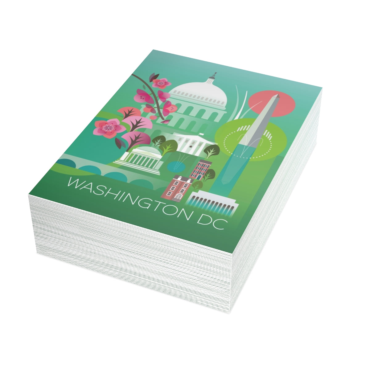 Washington DC Folded Matte Notecards + Envelopes (10pcs)