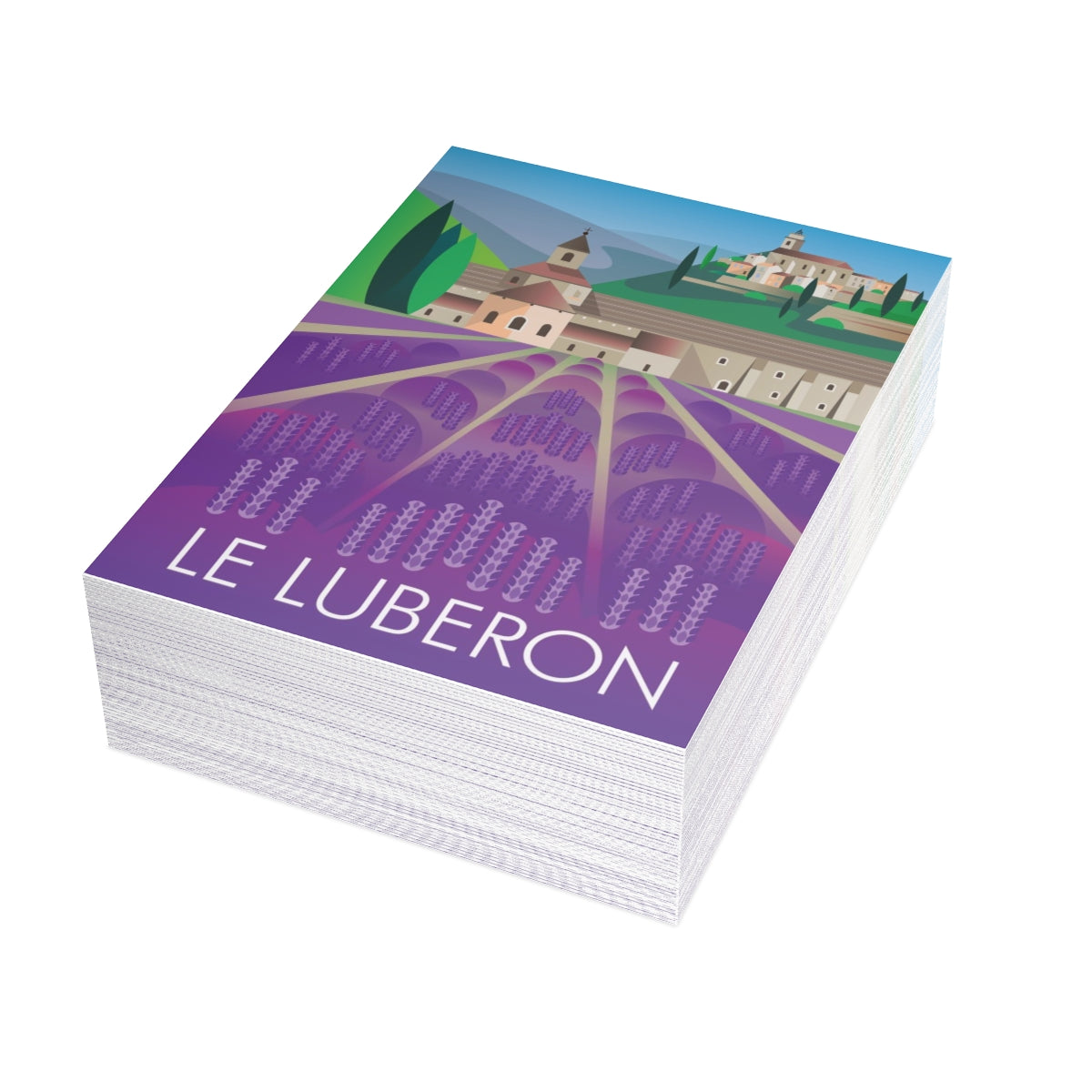 Le Luberon gefaltete matte Notizkarten + Umschläge (10 Stück)