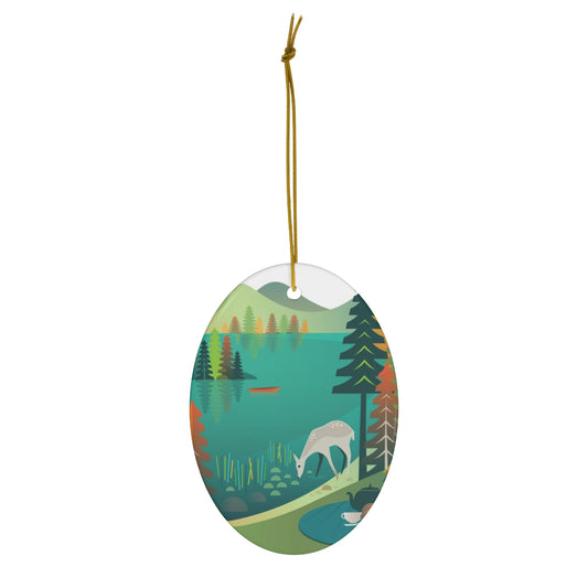 Acadia National Park, Jordan Pond Ceramic Ornament