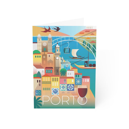 Porto gefaltete matte Notizkarten + Umschläge (10 Stück)