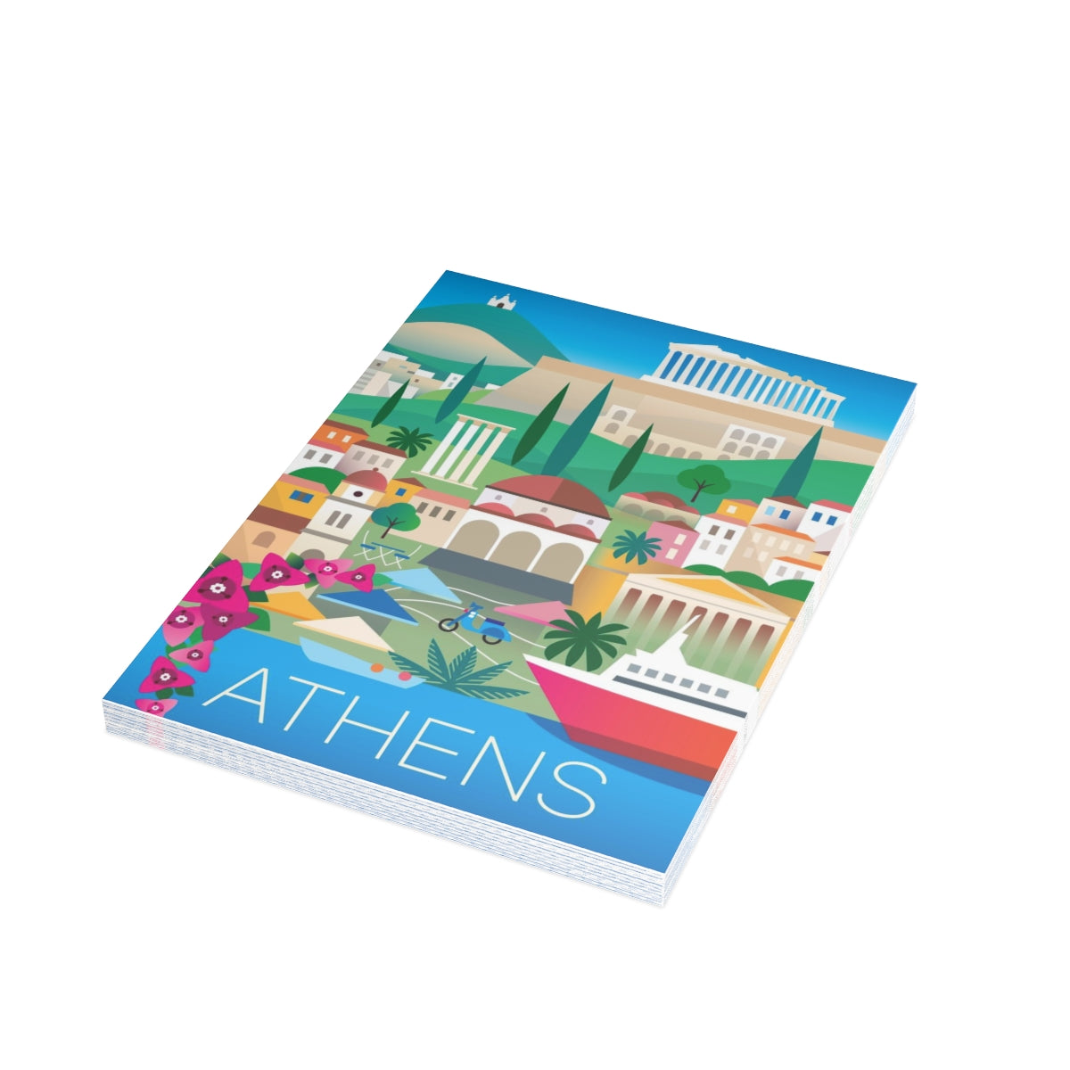 Athens Folded Matte Notecards + Envelopes (10pcs)