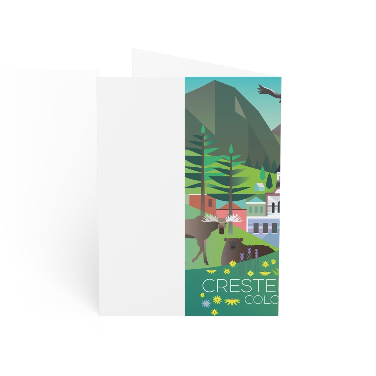 Cartes de notes mates pliées Crested Butte + enveloppes (10 pièces) 
