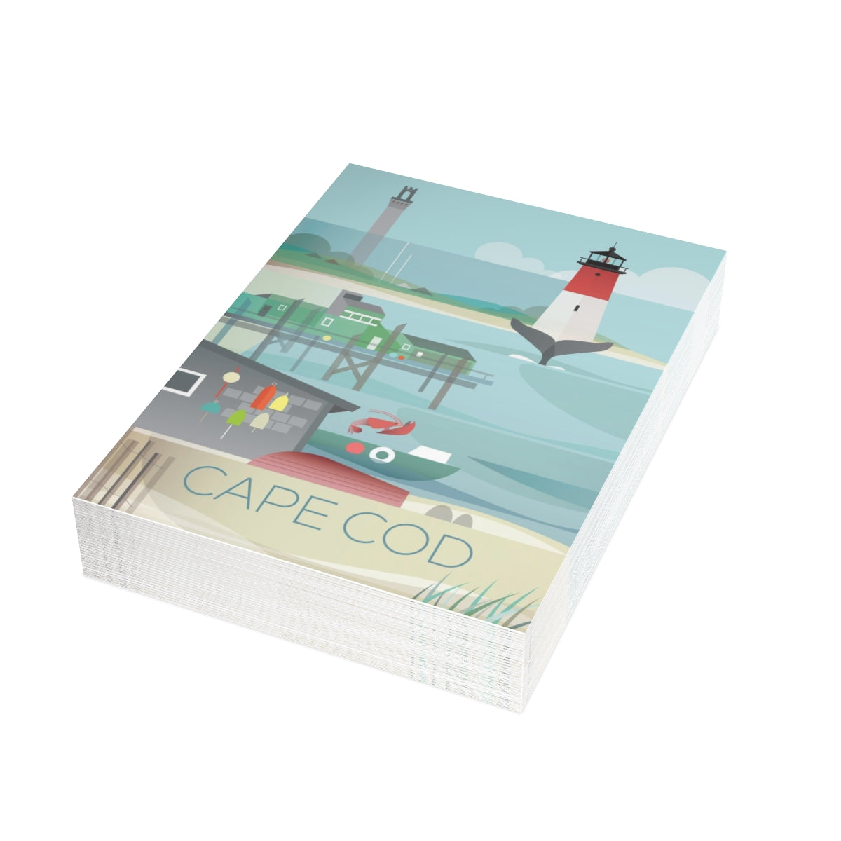 Cape Cod Folded Matte Notecards + Envelopes (10pcs)