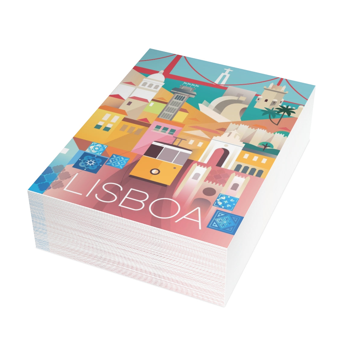 Lisbon Folded Matte Notecards + Envelopes (10pcs)