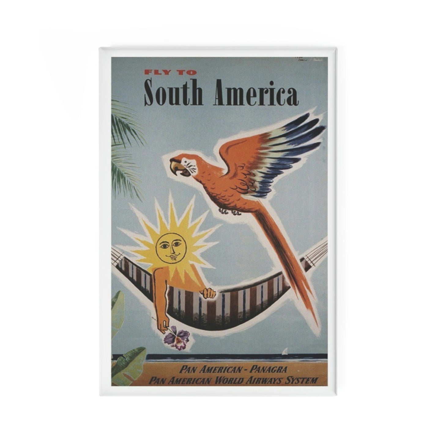 Fly to South American Pan Am Magnet