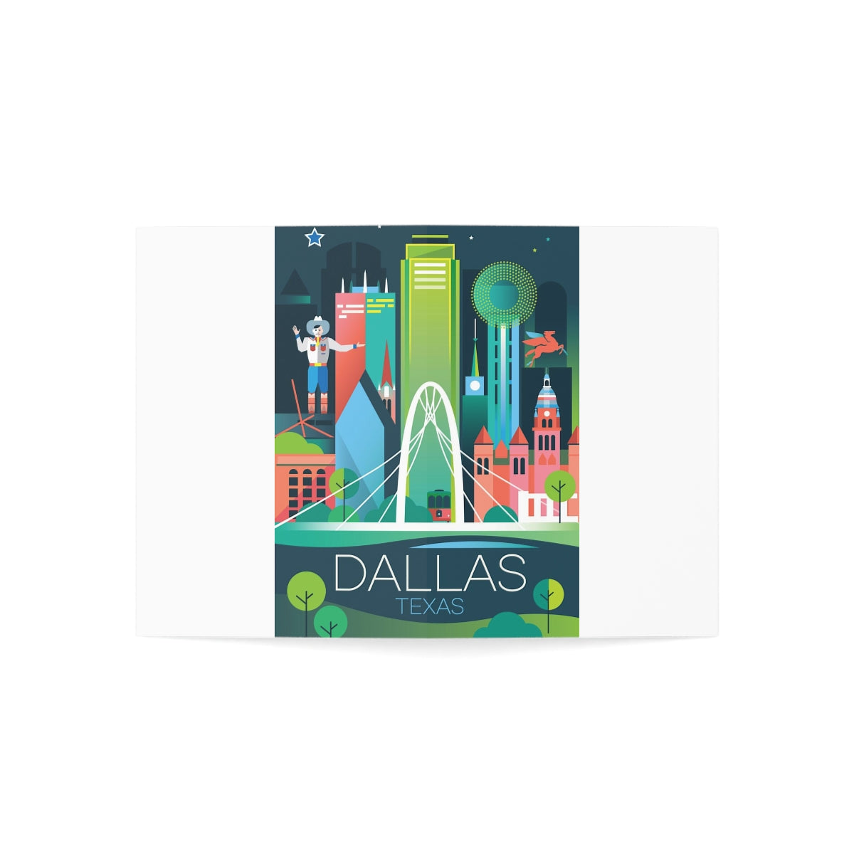 Cartes de notes mates pliées Dallas + enveloppes (10 pièces) 
