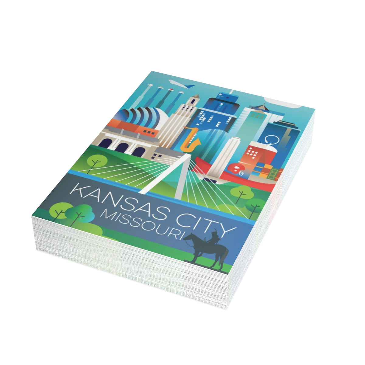 Kansas City Folded Matte Notecards + Envelopes (10pcs)