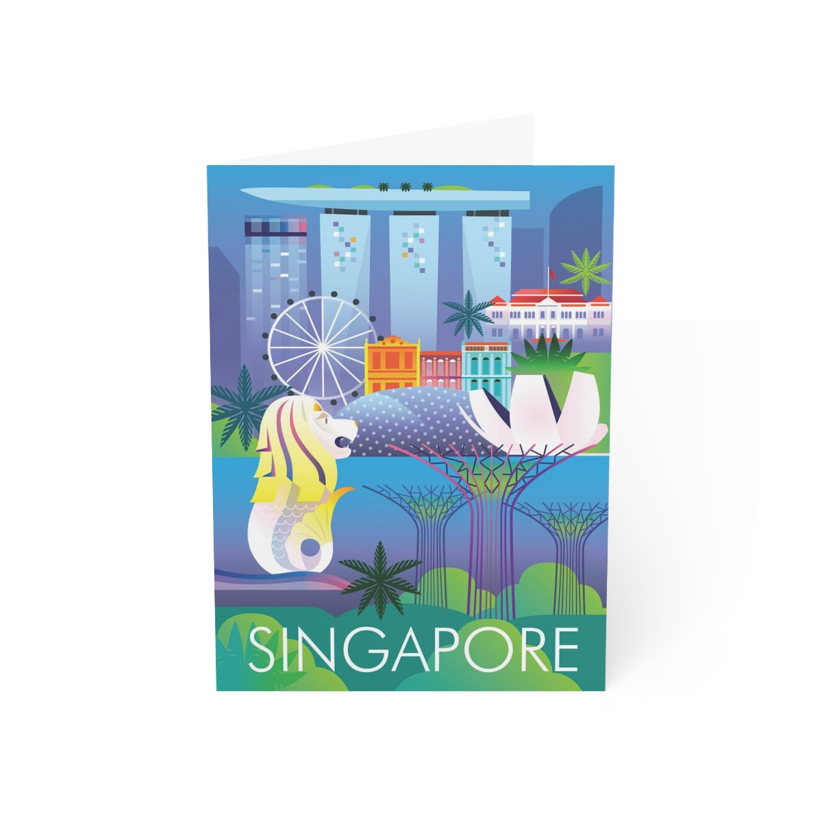 Singapore Folded Matte Notecards + Envelopes (10pcs)